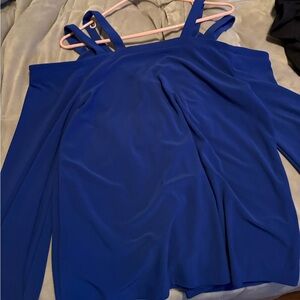 Blue, thin, long sleeved blouse